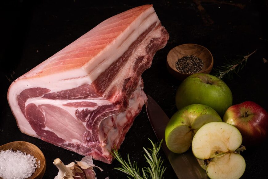 free range outdoor reared pork loin bone in