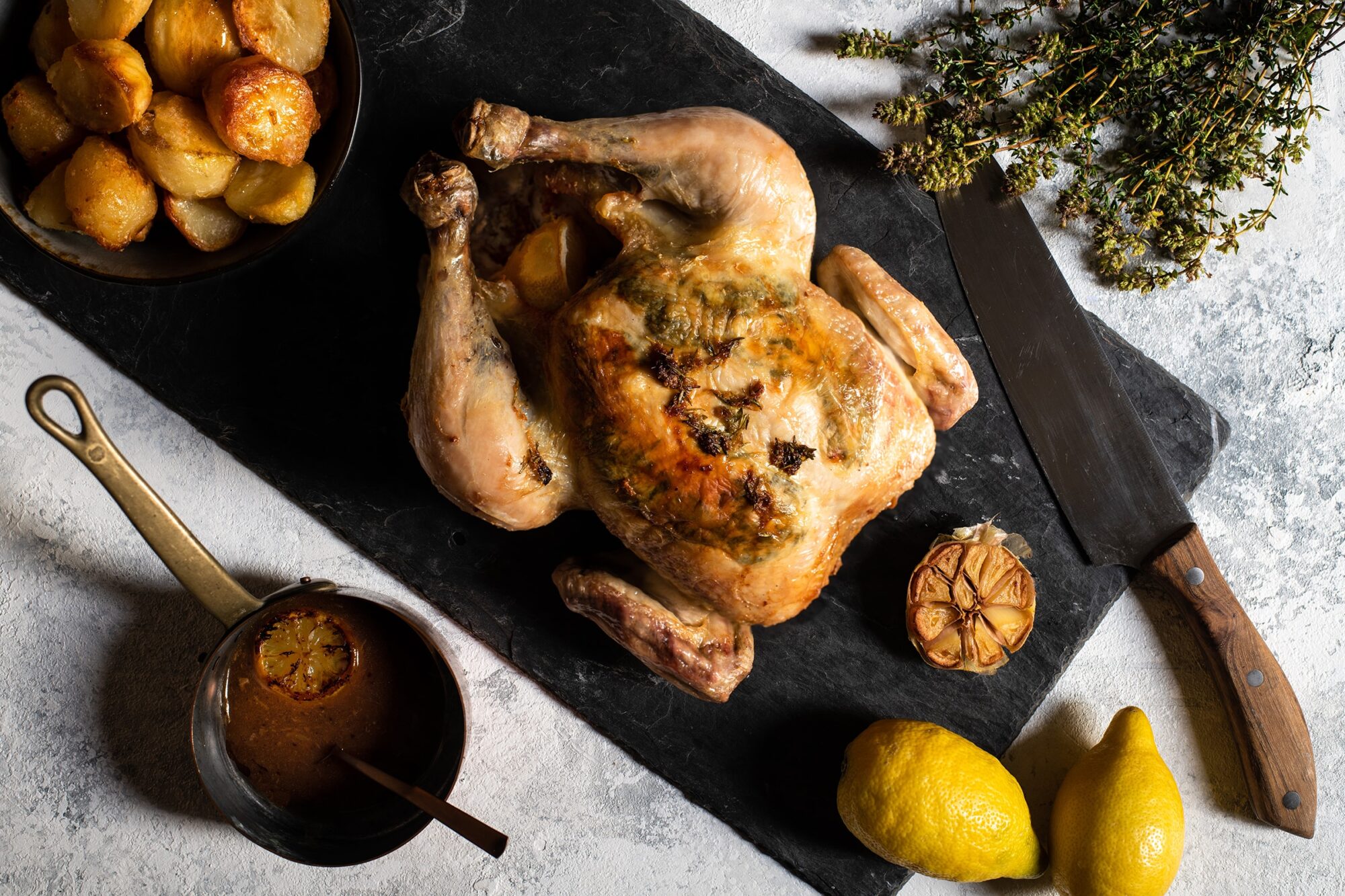 The Best Ever Garlic, Lemon and Thyme Roast Chicken Recipe