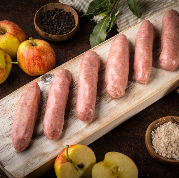 pork and apple free range sausages