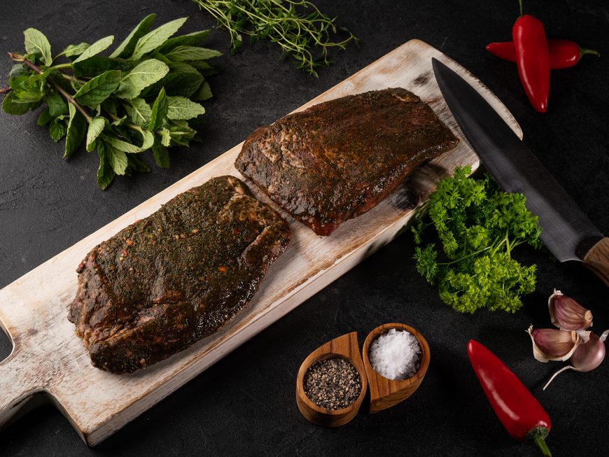 Grass Fed Flank Steak, Chimichurri Flavoured (500g)