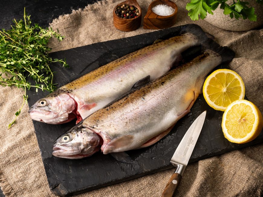 Fresh Rainbow Trout (2 x Whole Fish 290g-340g each)